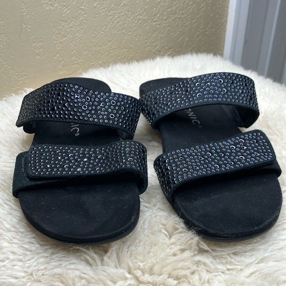 Vionic Samoa Black Slide Sandals